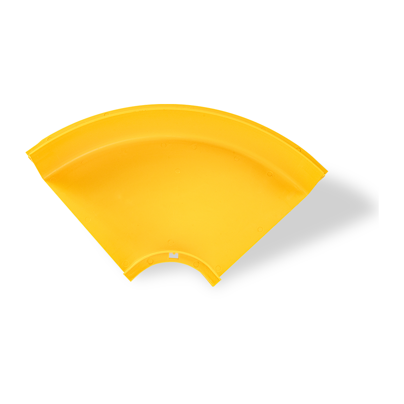 Conjunto de curvatura horizontal retardante de chama para bandejas de cabos de fibra